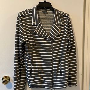 Market & Spruce Striped Moto Jacket